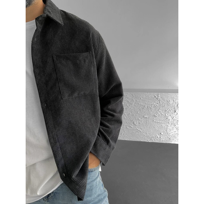 Вельветова oversize сорочка
