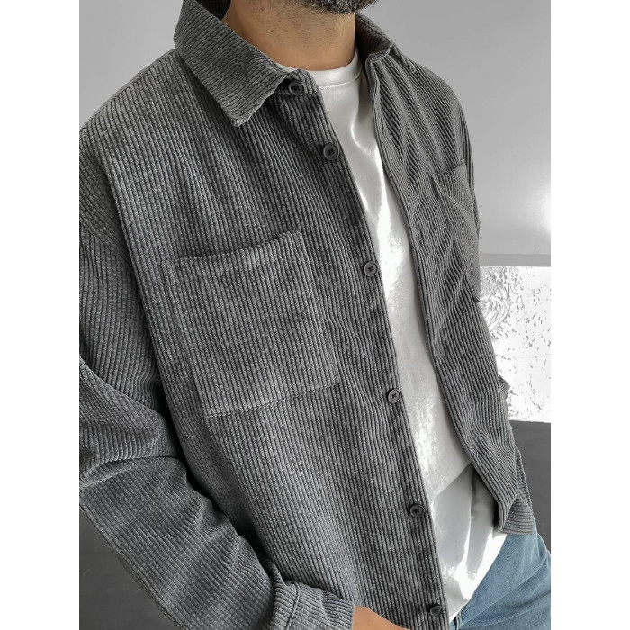 Вельветова oversize сорочка