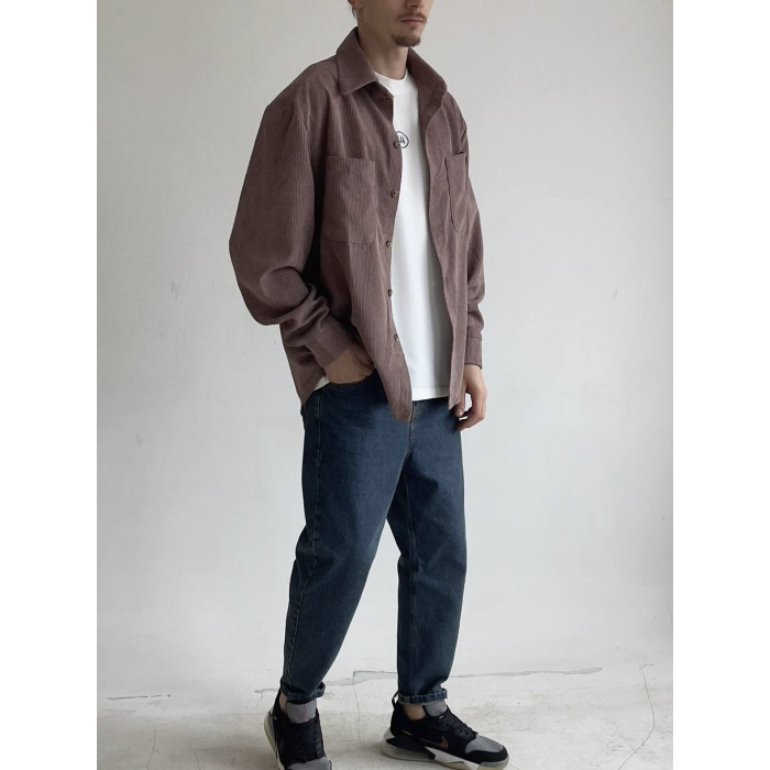 Вельветова oversize сорочка