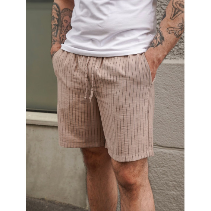 Лляні шорти у смужку