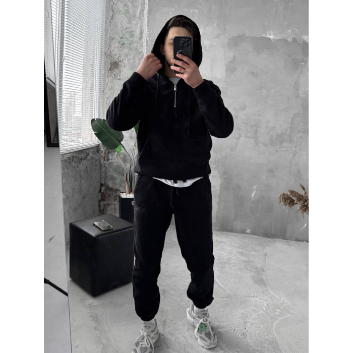Флісовий oversize костюм з вишивкою
