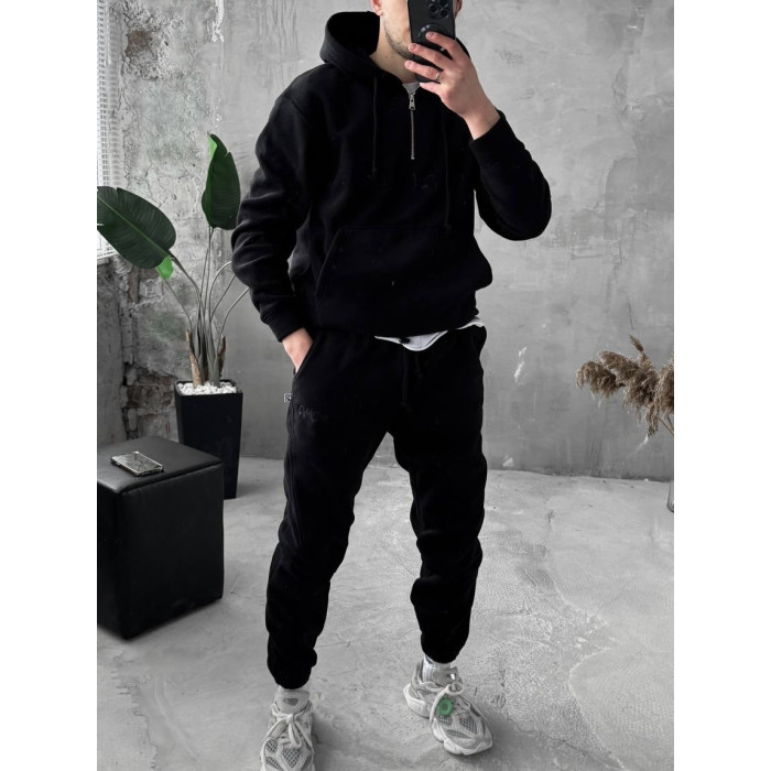 Флісовий oversize костюм з вишивкою