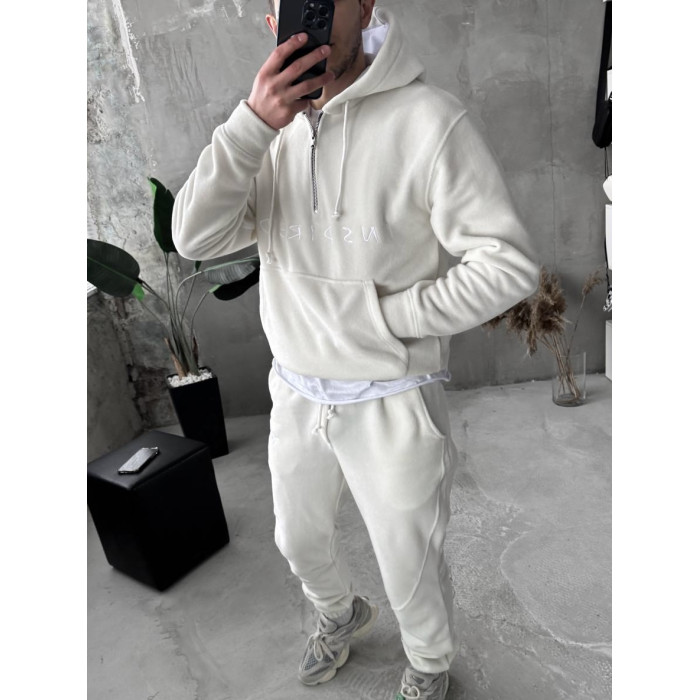 Флісовий oversize костюм з вишивкою