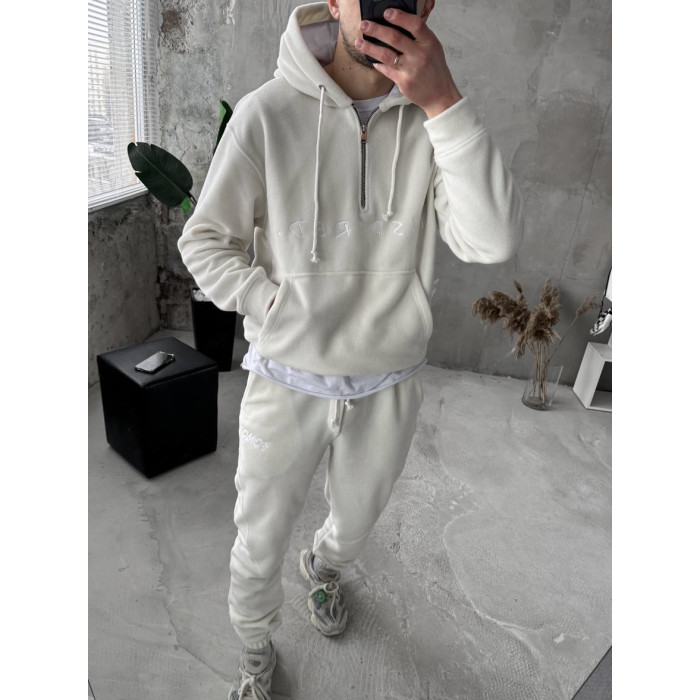 Флісовий oversize костюм з вишивкою