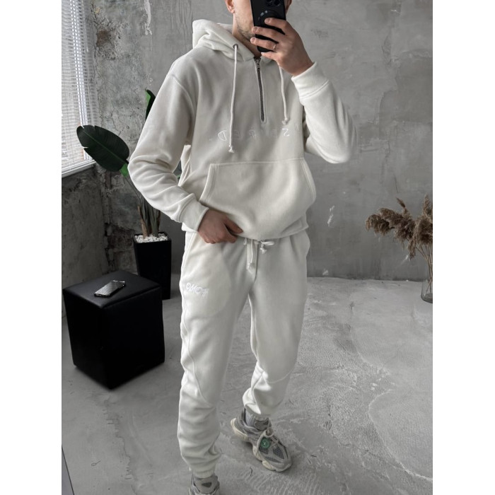 Флісовий oversize костюм з вишивкою
