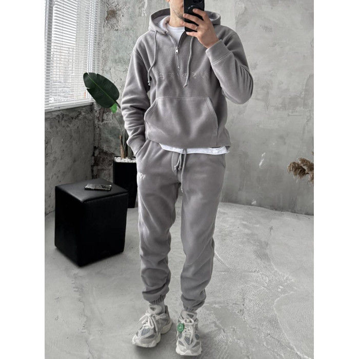 Флісовий oversize костюм з вишивкою