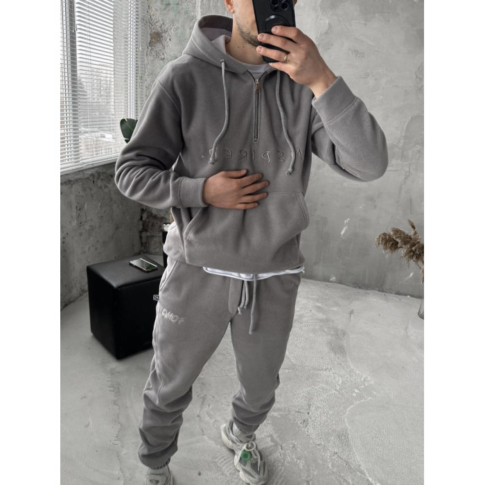 Флісовий oversize костюм з вишивкою