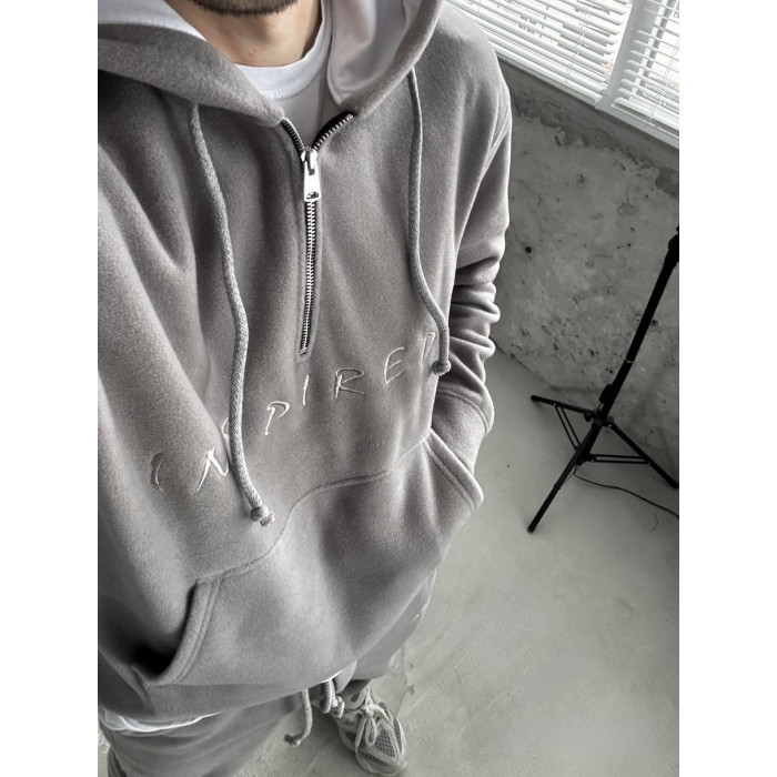 Флісовий oversize костюм з вишивкою