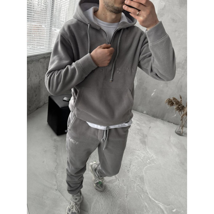 Флісовий oversize костюм з вишивкою