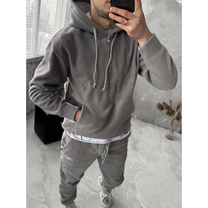 Флісовий oversize костюм з вишивкою