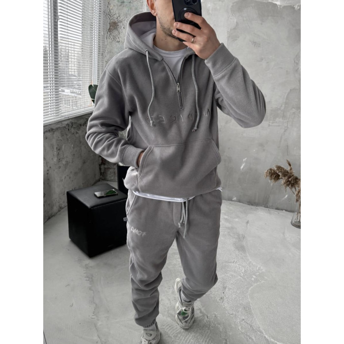 Флісовий oversize костюм з вишивкою
