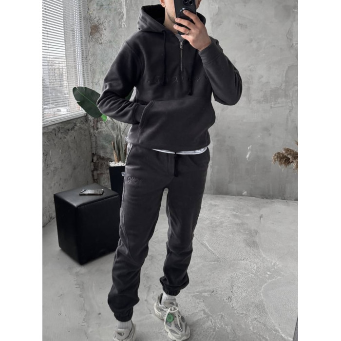 Флісовий oversize костюм з вишивкою