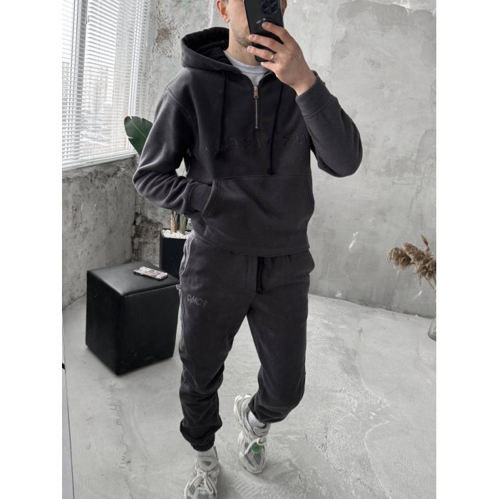 Флісовий oversize костюм з вишивкою
