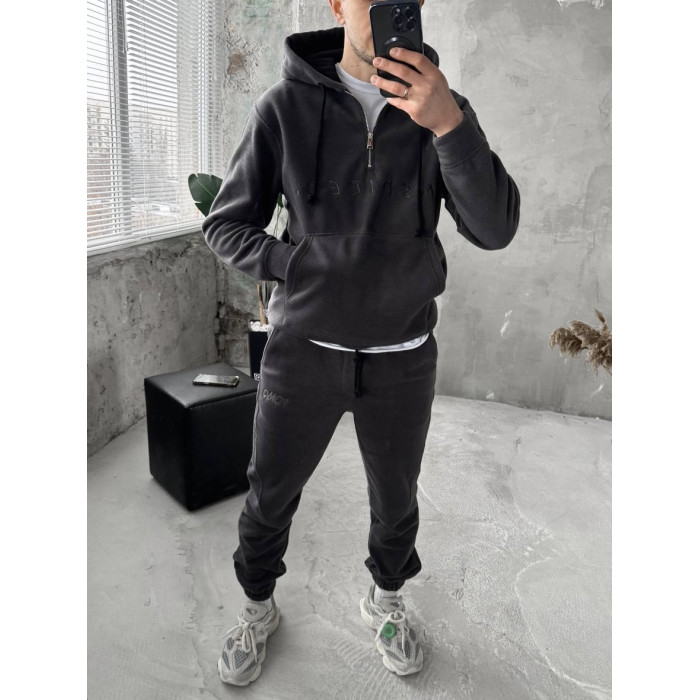 Флісовий oversize костюм з вишивкою