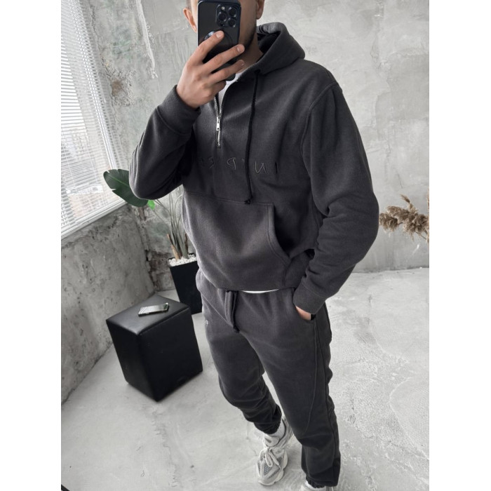 Флісовий oversize костюм з вишивкою