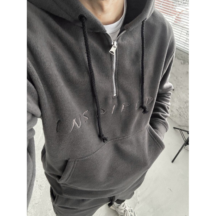 Флісовий oversize костюм з вишивкою