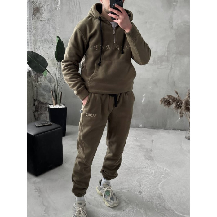 Флісовий oversize костюм з вишивкою