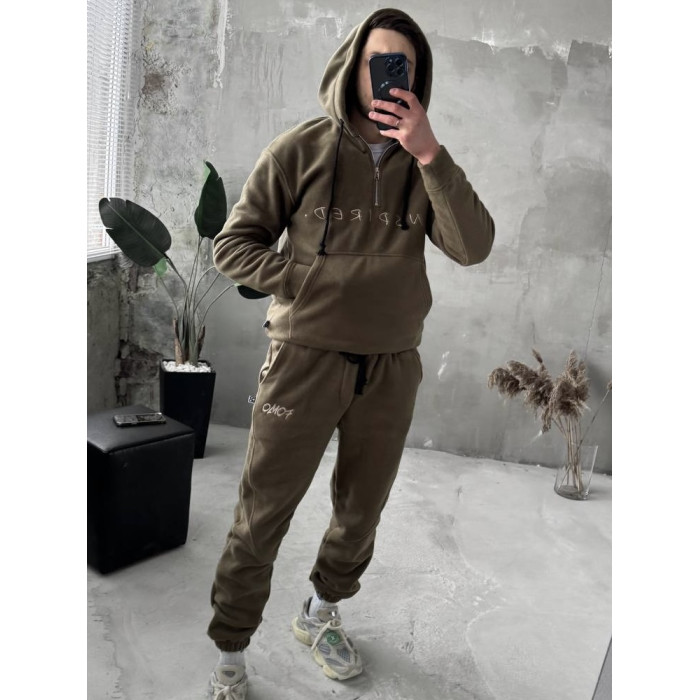 Флісовий oversize костюм з вишивкою