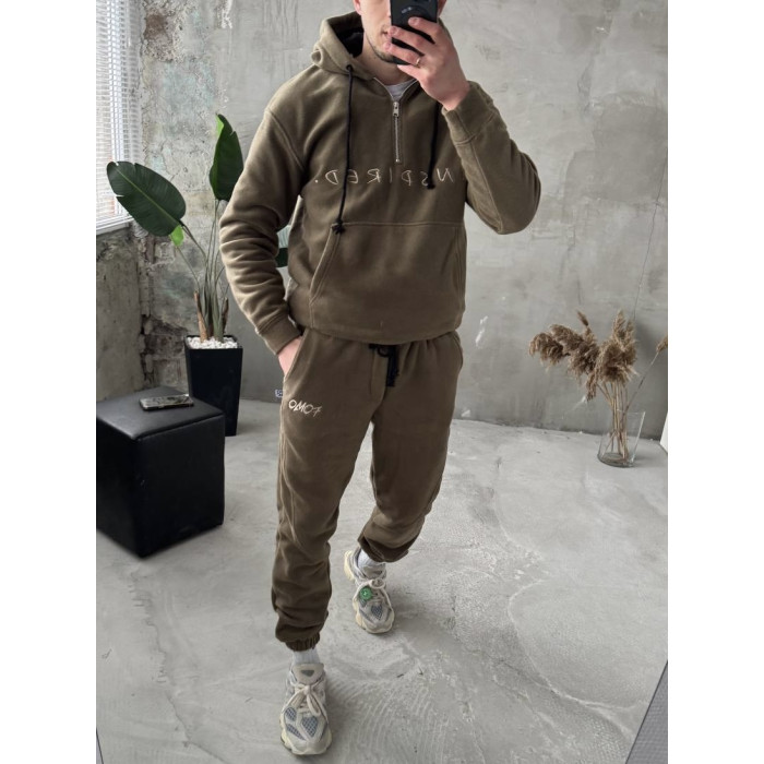 Флісовий oversize костюм з вишивкою
