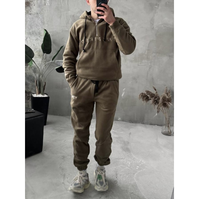 Флісовий oversize костюм з вишивкою