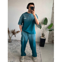 Літній oversize костюм з надписом