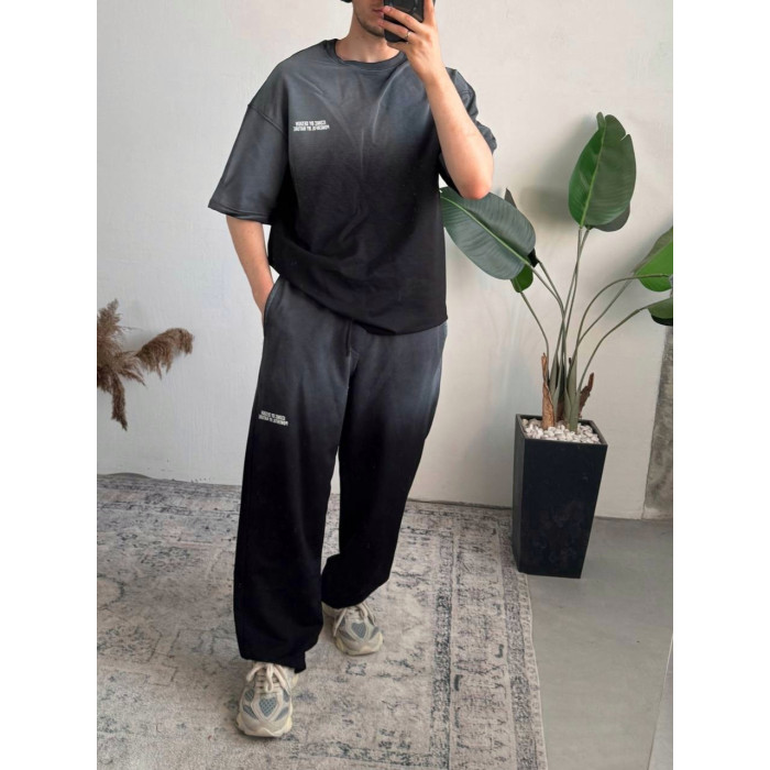 Літній oversize костюм з надписом