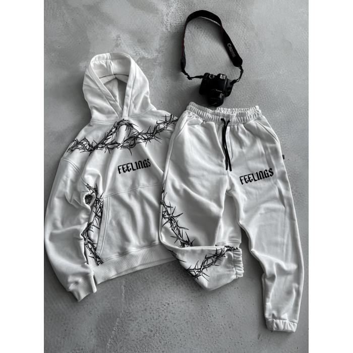 Oversize костюм на флісі з принтом