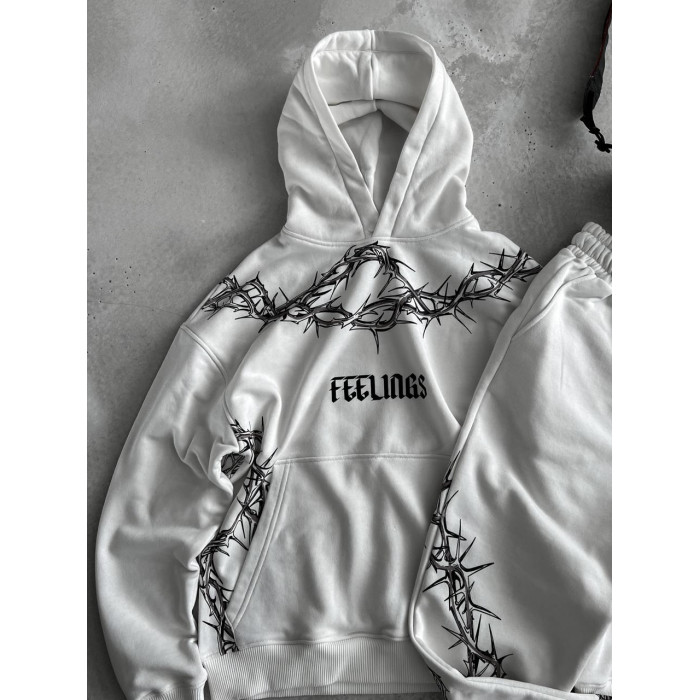 Oversize костюм на флісі з принтом