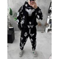 Oversize костюм на флісі з принтом
