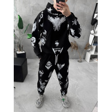 Oversize костюм на флісі з принтом