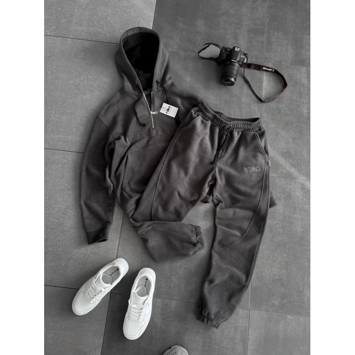 Флісовий oversize костюм з вишивкою