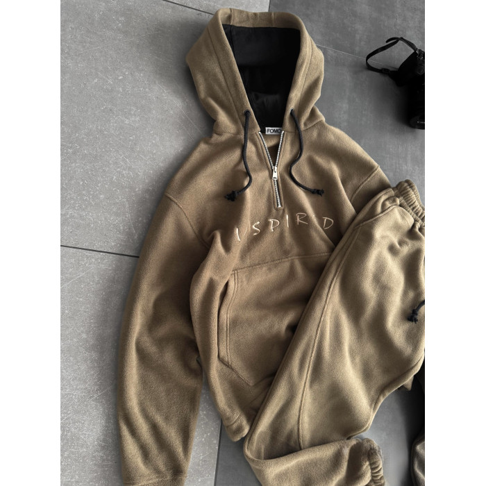 Флісовий oversize костюм з вишивкою