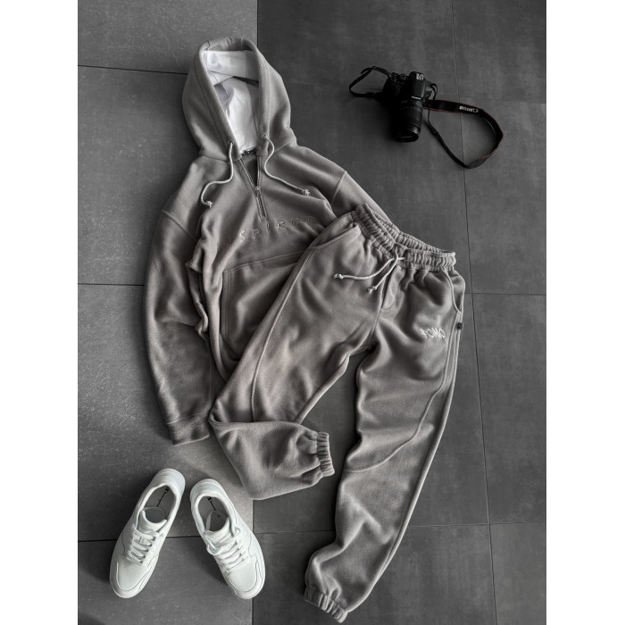 Флісовий oversize костюм з вишивкою