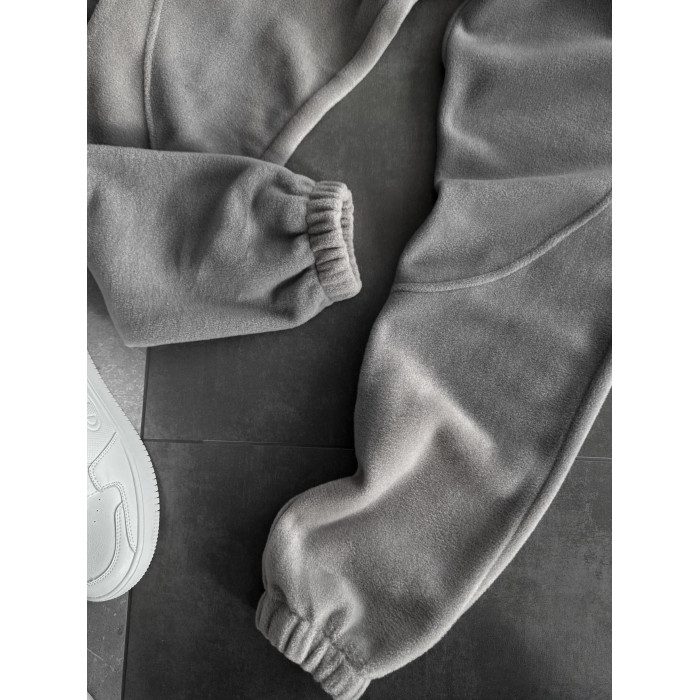 Флісовий oversize костюм з вишивкою