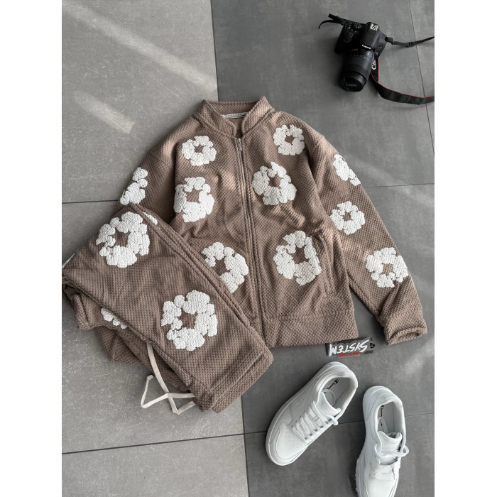 Oversize костюм на флісі з принтом