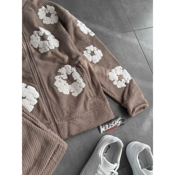 Oversize костюм на флісі з принтом