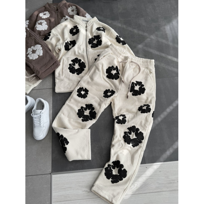 Oversize костюм на флісі з принтом