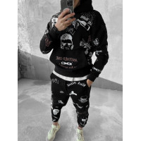 Oversize костюм на флісі з принтом