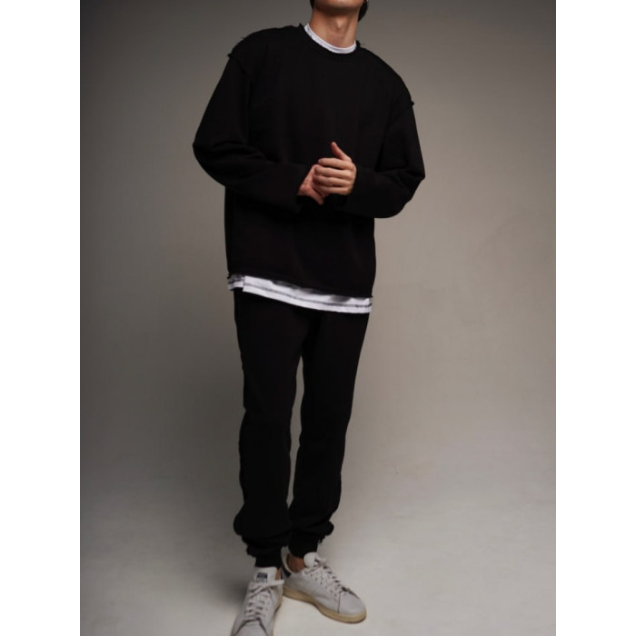 Oversize костюм з необробленими краями