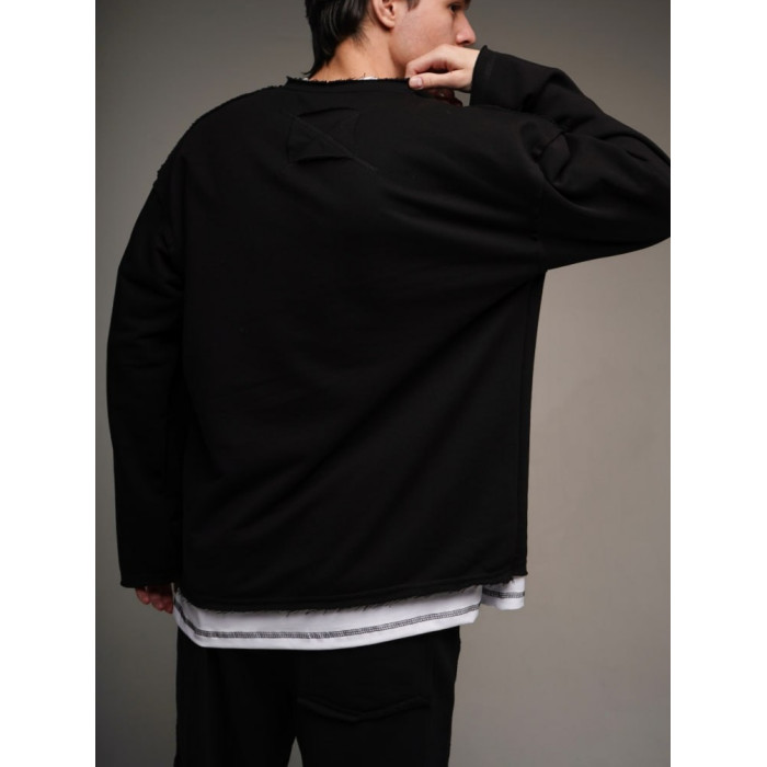 Oversize костюм з необробленими краями