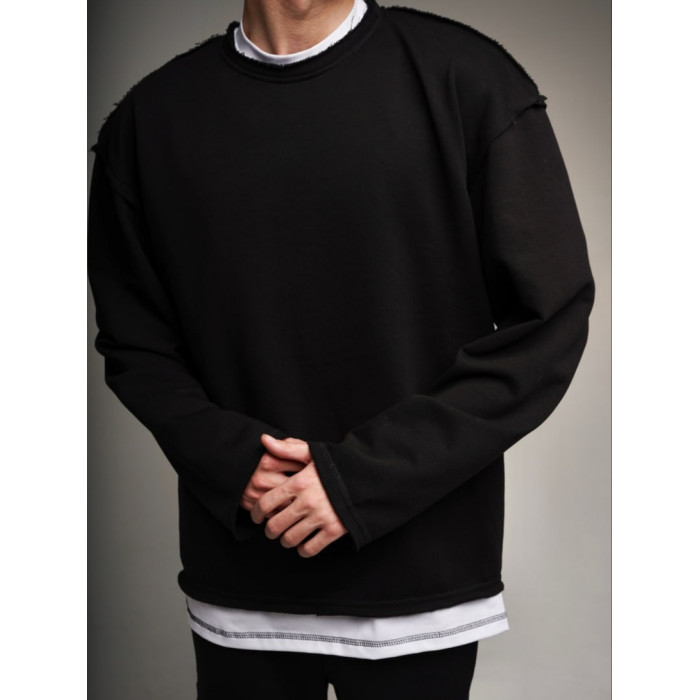 Oversize костюм з необробленими краями