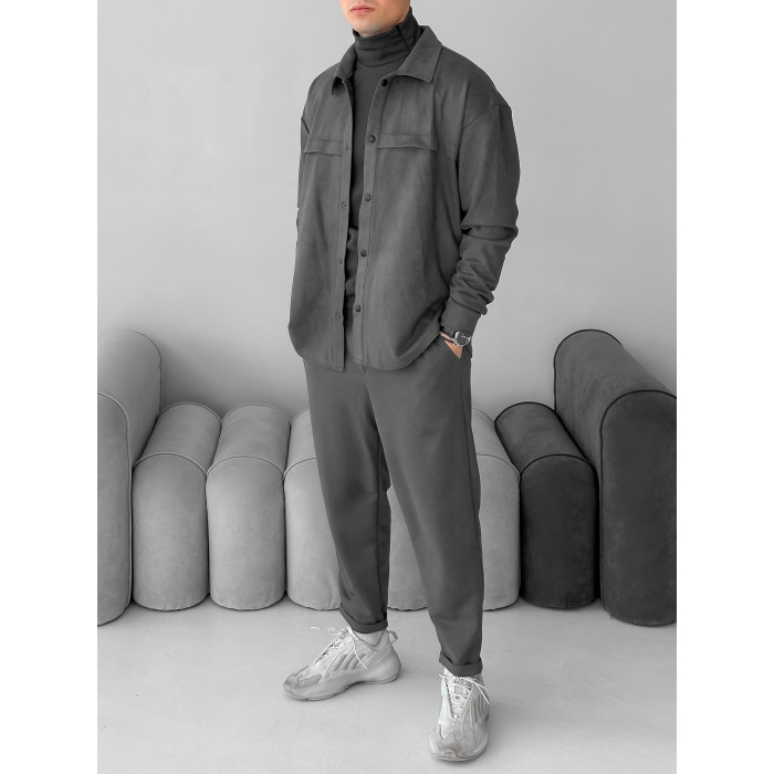 Замшевий oversize костюм