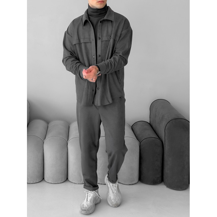 Замшевий oversize костюм