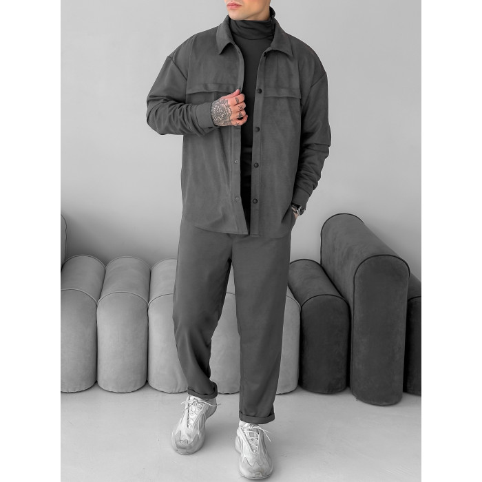 Замшевий oversize костюм