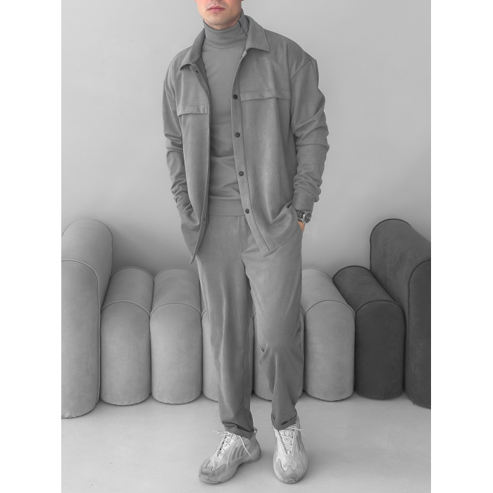 Замшевий oversize костюм