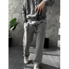 Флісовий оversize костюм з лампасами 