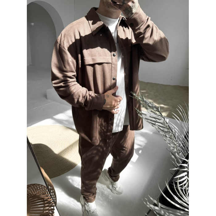 Замшевий oversize костюм