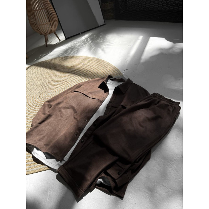 Замшевий oversize костюм
