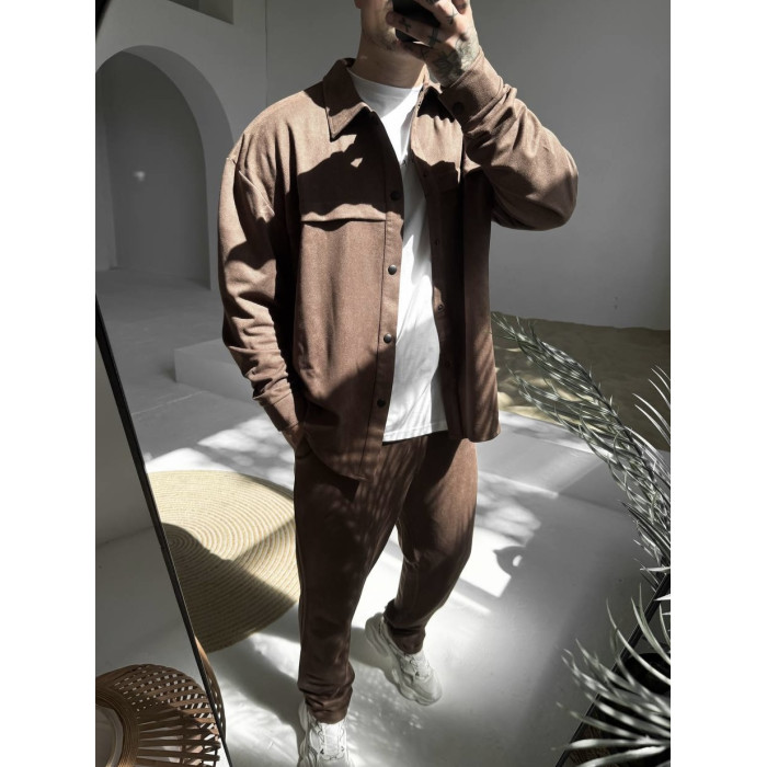Замшевий oversize костюм