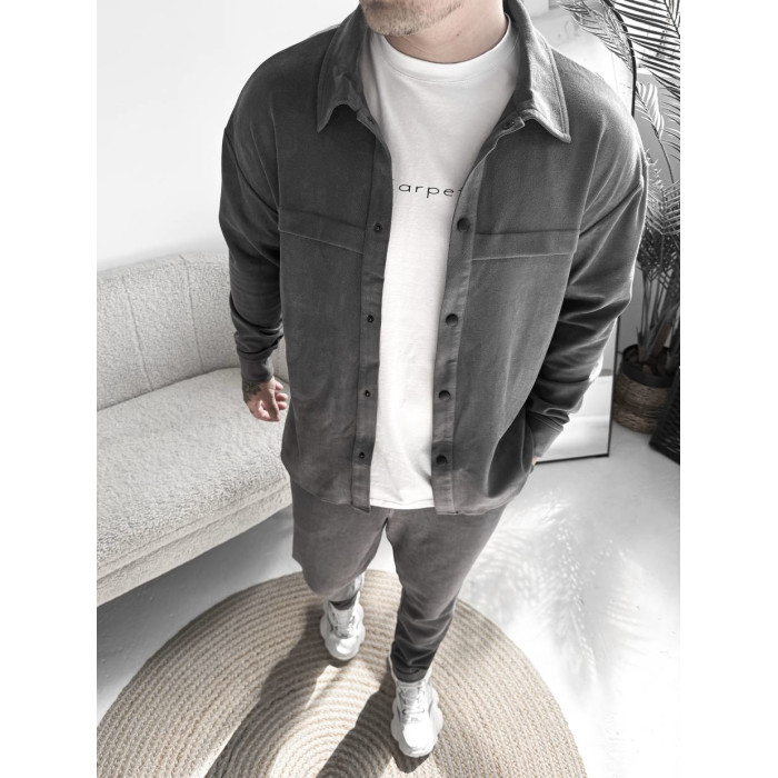 Замшевий oversize костюм